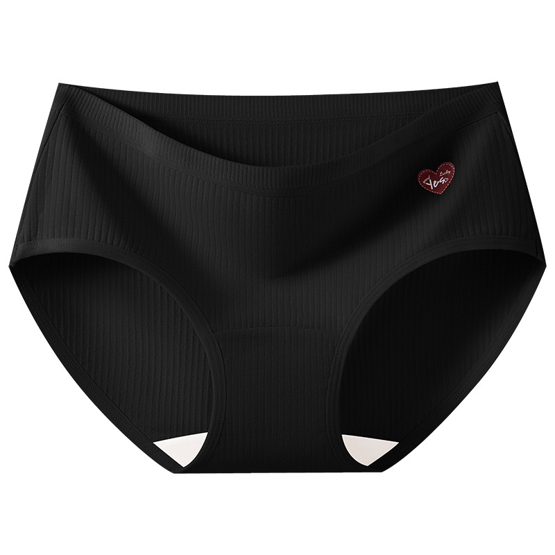 Bragas de amor de algodón con entrepierna larga, entrepierna de algodón de cintura media linda, entrepierna antibacteriana, bragas de algodón cómodas, calzoncillos de mujer