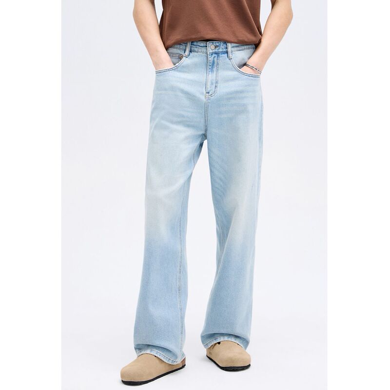 OT Men's Spring/Summer New Simple Denim Pants, Men's High-Grade Light Blue Loose Straight Breathable Wide-Leg Trousers OT Men's Spring/Summer New Simple Denim Pants, Men's High-Grade Light Blue Loose Straight Breathable Wide-Leg Trousers