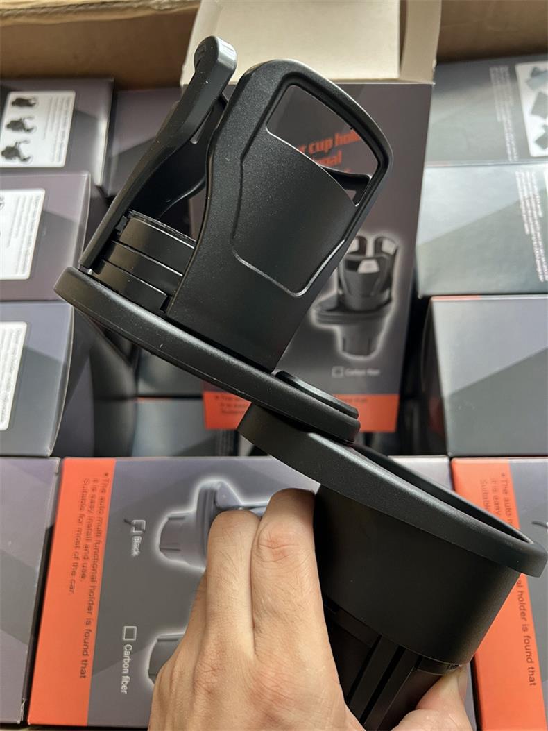 Cross-Border Hot-Selling Multifunctional Car Water Cup Holder, One-Point-Two Rotatable and Stretchable Carbon Fiber Car Beverage Holder