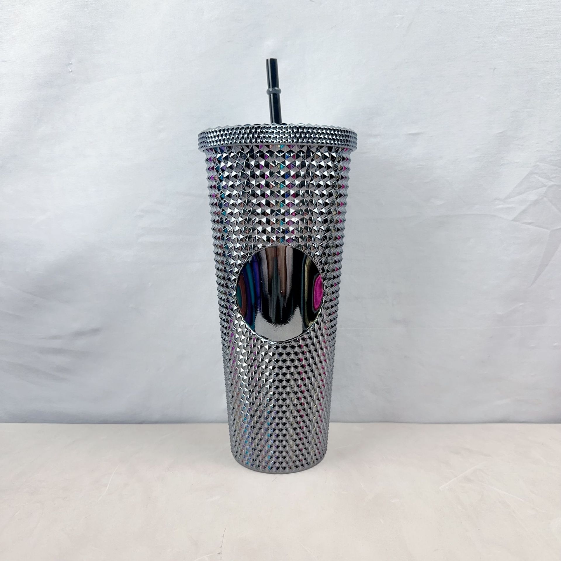 Taza transfronteriza Taza de agua Taza de plástico de doble capa Taza de paja Taza de agua Taza Xingba Taza de paja con tapa Taza de durian galvanizado