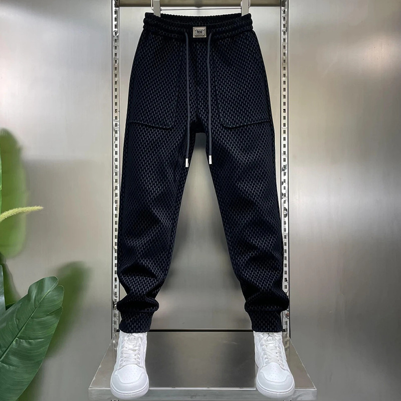 春秋季新款休闲裤男士弹力简约百搭时尚修身舒适显瘦小脚裤哈伦裤|undefined