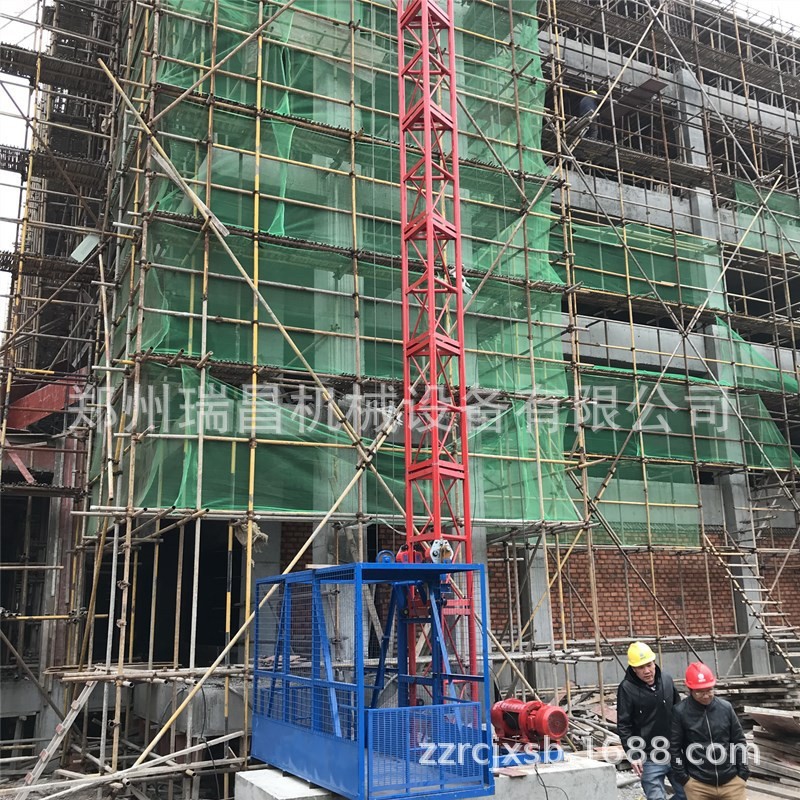 单柱单笼施工升降机 工地上料提升机双吊笼载货机龙门架升降机