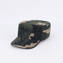 春秋迷彩平顶帽跨境户外学生野营迷彩帽子复古表演帽军训帽子批发