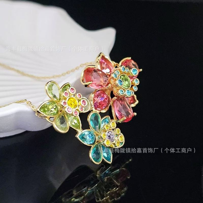 施家ldyllia水晶彩色花项链gema多巴胺饰品轻奢高级感厂家批发|undefined