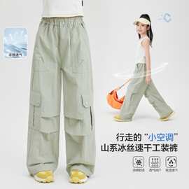 2026夏季韩版工装长裤童裤女时尚休闲透气舒适柔软儿童裤子新品潮