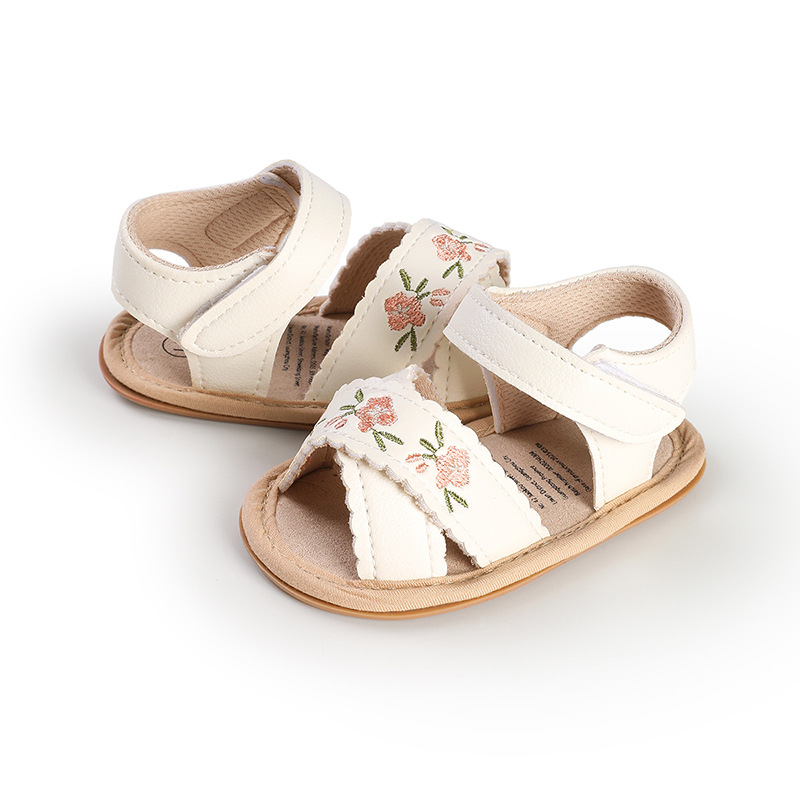 Sandalias de Primeros Pasos para Bebé 6-12 Meses de Cuero PU Transpirables y Antideslizantes para Verano