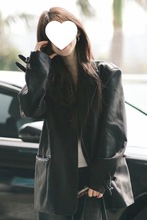 时尚皮衣外套女中长款2025年秋季新款复古宽松百搭皮夹克洋气