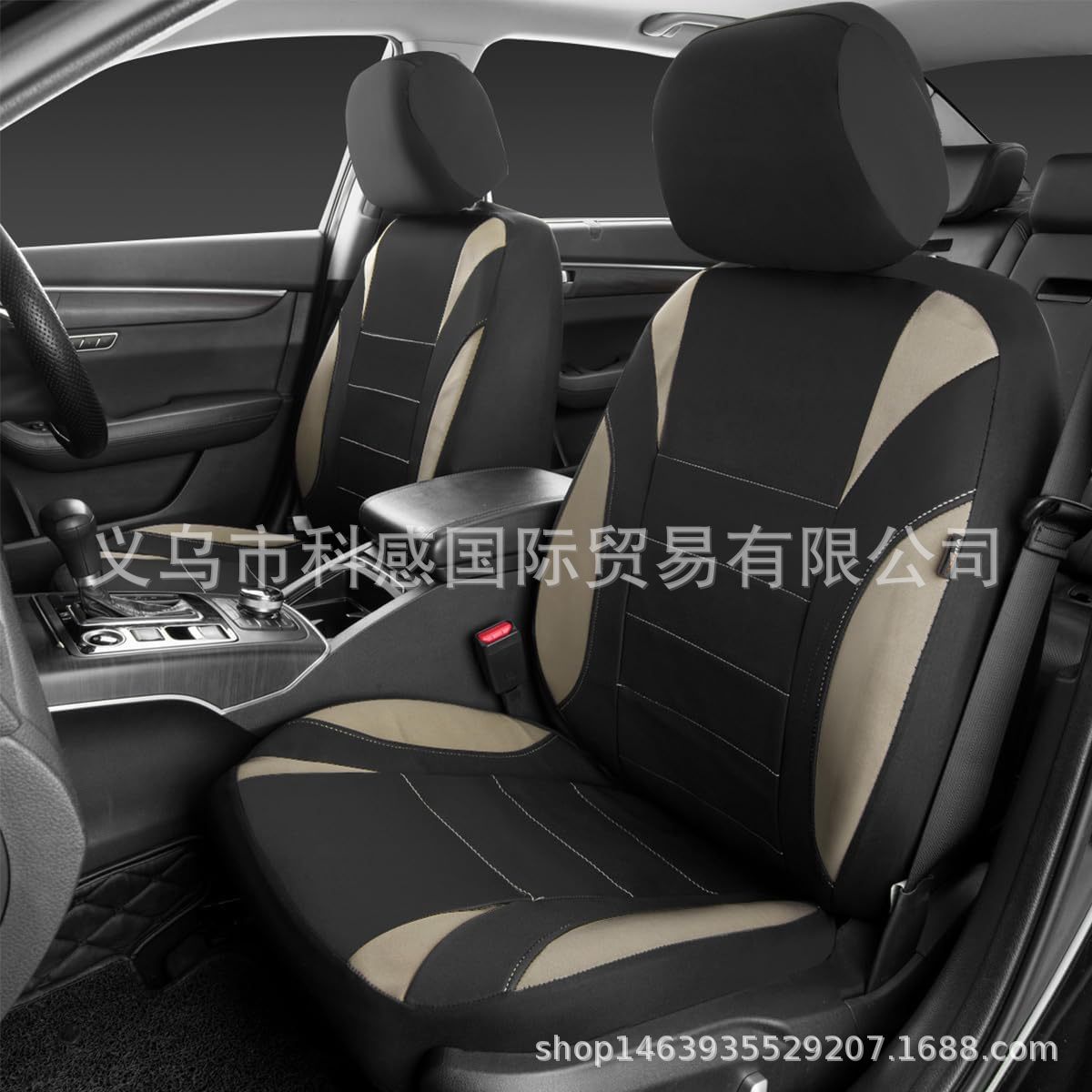 Cross-border new PU single-line crescent-shaped leather universal car seat covers, waterproof, available on Amazon and Mercado Libre in Mexico