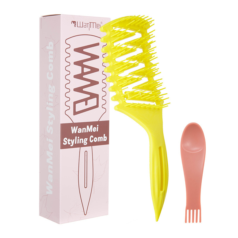 Hot sale cabello WANMEI hueco pein de modelado multifuncional extrusor de pasta de cola afilada pein flojo rebote rizado