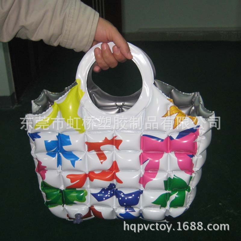 批发pvc充气时尚新颖手提泡泡袋 沙滩充气包包