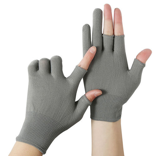 Thin-fingered two-finger picking tea fishing protective gloves half-finger packing sorting three-finger nylon sunscreen three fingers