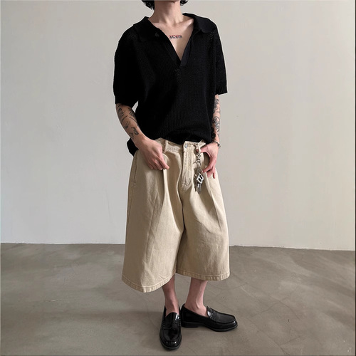 Elegant Italian V-neck Lace Polo Shirt 2025 Spring Summer New Casual Lace Commute Short Sleeve Knit Shirt