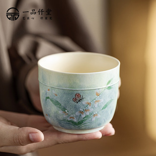 Yipin Qiantang Hand-painted Wen Xinlan Ms. Jianshui Ceramic Tea Wash Water Meng Kung Fu Tea Set small size Water Storage Cup Wash