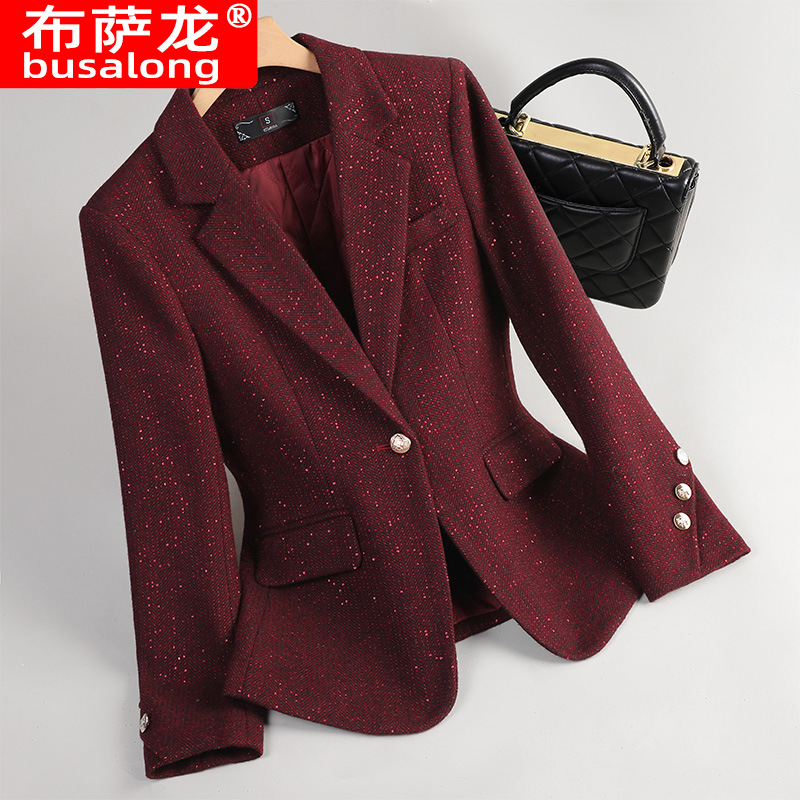 2025新款布萨龙单外套女长袖职业小西服正装女外套工作服厂家批发