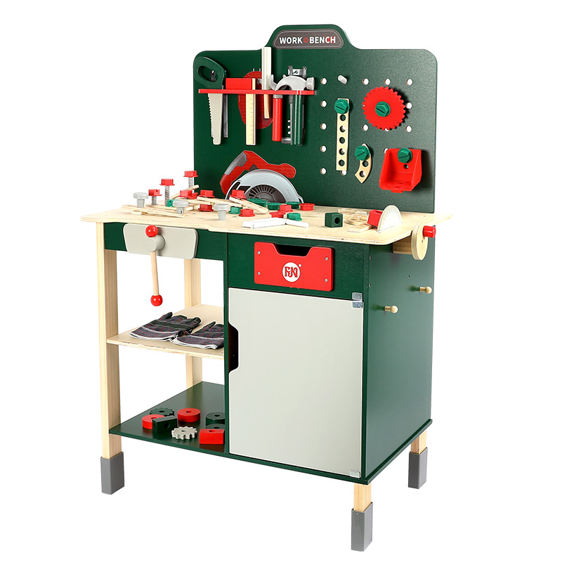 Servicio de reparación de madera Banco de trabajo Juego de juegos para niños Simulación de hogar Tornillo de tornillo Reparación de rompecabezas Caja de herramientas multifunción
