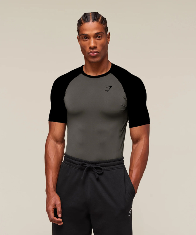 GYMSHARK メンズ Tシャツ スポーツ フィットネス ラウンドネック 伸縮性 速乾性 通気性 半袖 ファッショナブルな Tシャツ トップス|undefined