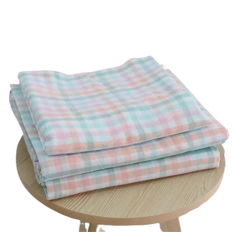 純綿水洗い綿布団カバー単品100純綿格子シングル二人カバー寮150x200x230|undefined