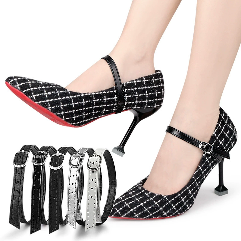 Женские туфли на высоком каблуке, не нужно устанавливать, эластичная лента на каблуке, предотвращающая падение, пряжка из полиуретана, доступны несколько цветов, фиксированные шнурки для ленивых.