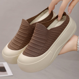 Shoes Women's Platform Slippers Comfortable Casual Shoes Slip-on Lazy Shoes Fashionable All-match Hei-increasing Shoes Women's Slippers