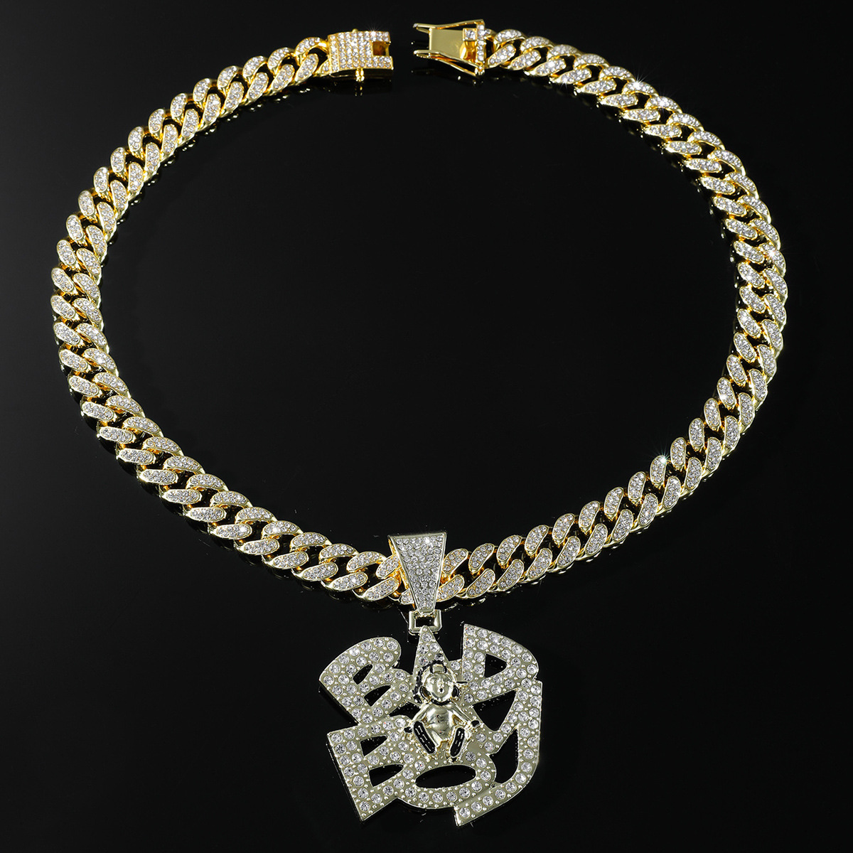 Hip-hop Geometric Alloy Plating Inlay Rhinestones Men's Pendant Necklace Necklace Pendant display picture 6