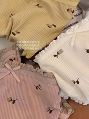 Modacell Cotton Monet Manor Floral Japanese Mid-rise Thong Underwear Cute Girl Fresh Pure Cotton G-String for Women