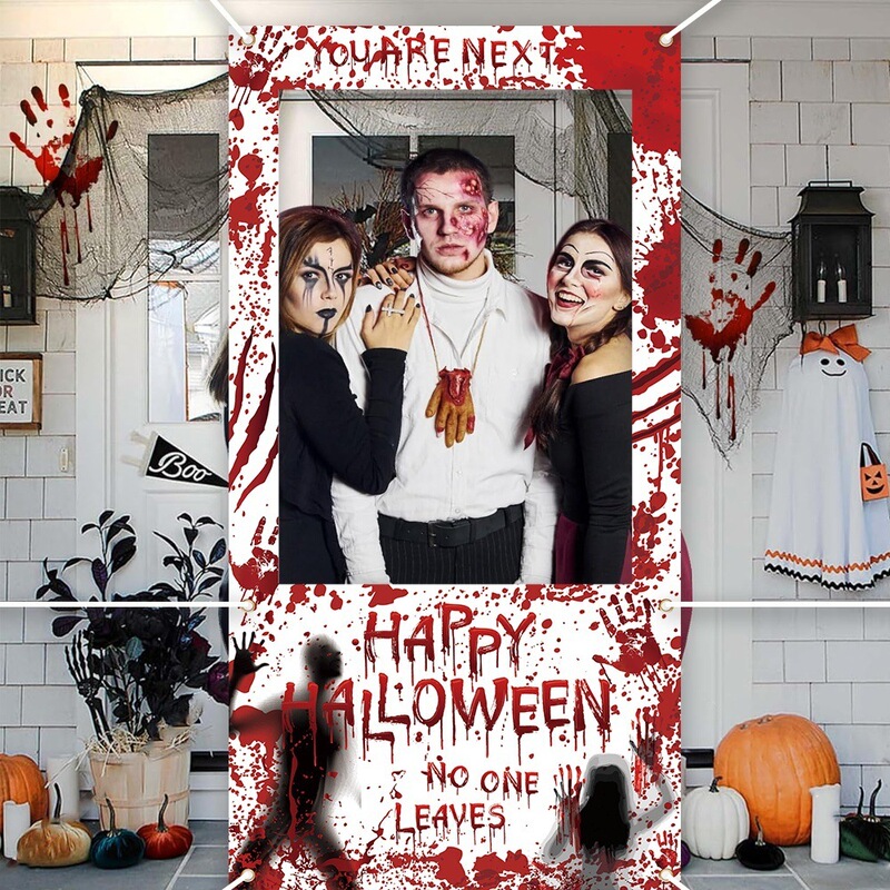 Cross-Border Door Cover Holiday Horror Photo Atmosphere Decoration Outdoor Backdrop Cloth Hanging Flag Halloween Hollow-Out Photo Frame Cross-Border Door Cover Holiday Horror Photo Atmosphere Decoration Outdoor Backdrop Cloth Hanging Flag Halloween Hollow-Out Photo Frame