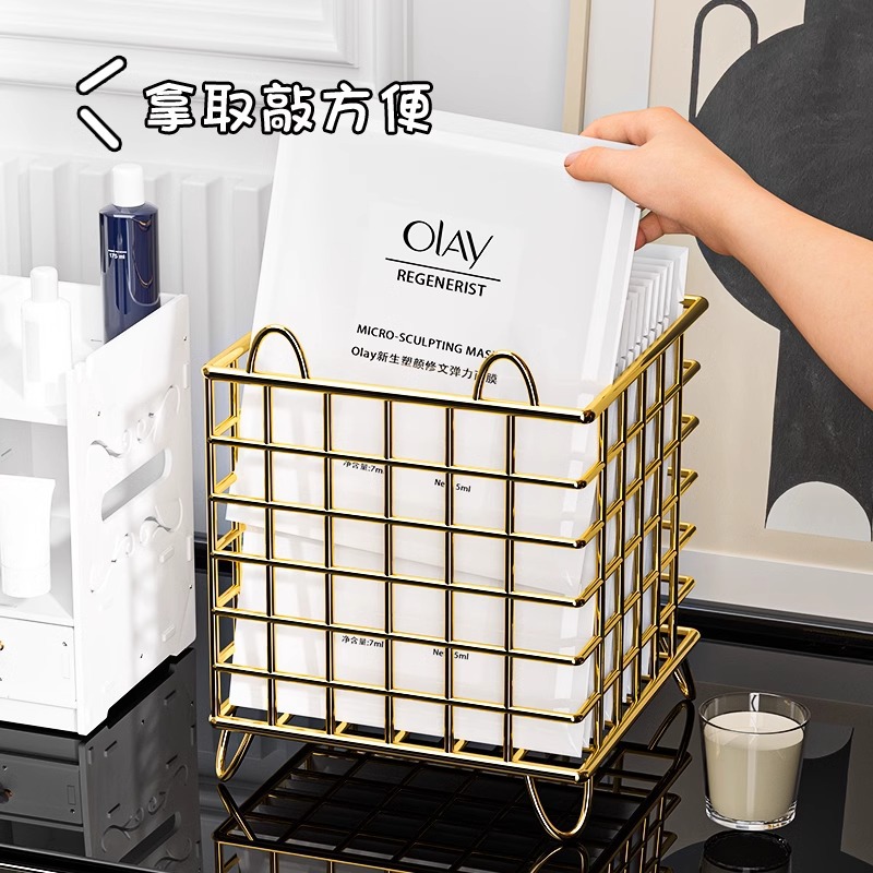 Caja de almacenamiento de máscara de escritorio梳妆台 lápiz labial perfumes joyas estante de almacenamiento cosméticos estante de almacenamiento de artículos de cuidado de la piel