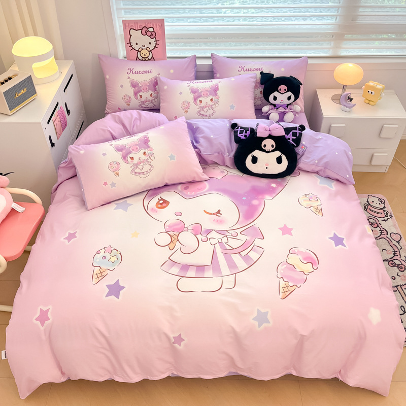 美楽蒂純綿ベッド4点セットのクロミアニメ純綿学生寮3点セットのベッドカバーkt