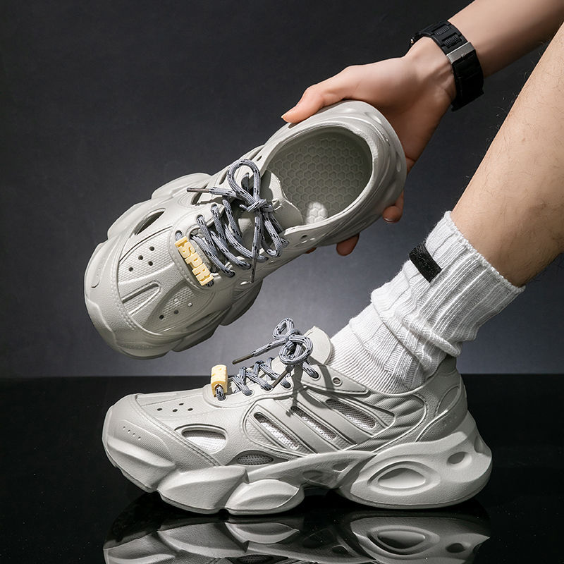 厚底溯溪涉水漂流洞洞鞋男士夏季新款户外钓鱼开车防滑透气凉拖鞋