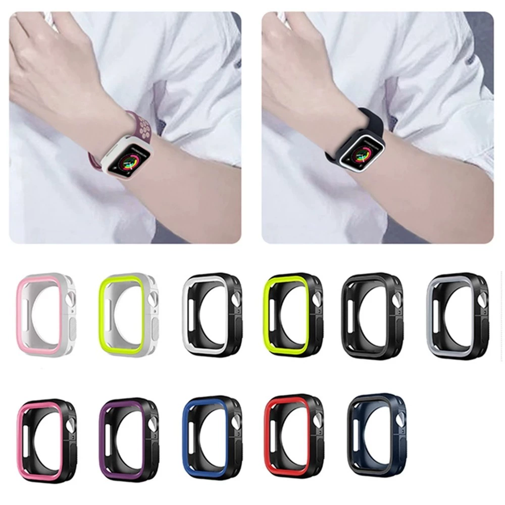 Apple, nike, silicone watch, two-color protective case
