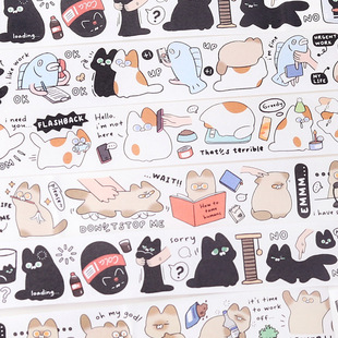 信的恋人和纸胶带 猫meme系列 可爱卡通猫咪插画装饰手帐手机壳贴-阿里巴巴