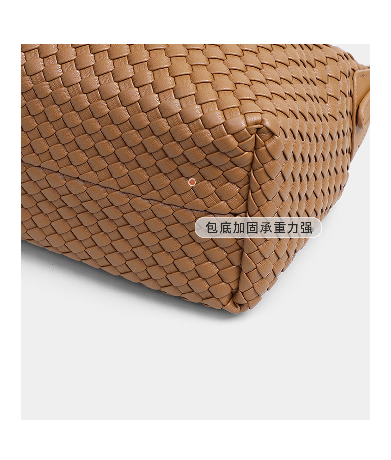 Túi tote nữ cỡ lớn đeo chéo kiểu vintage handmade dệt — màu nâu, màu trắng ngà, màu tím hoa cà chi tiết 23