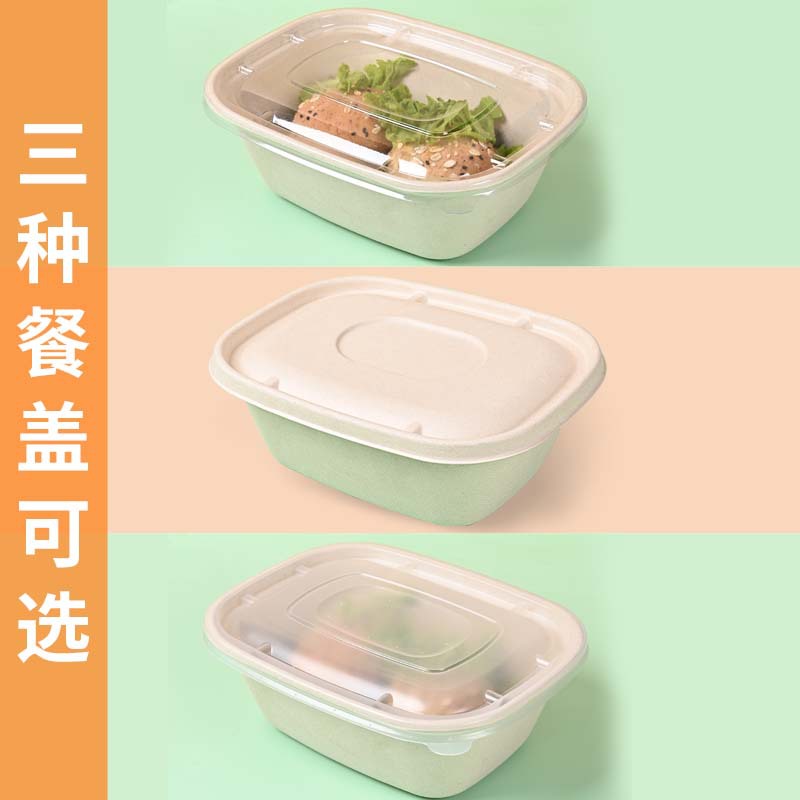 Caja de almuerzo degradable pulpa caja de comida rápida fitness caja de almuerzo comida ligera ensalada para llevar caja de embalaje caja de almuerzo desechable