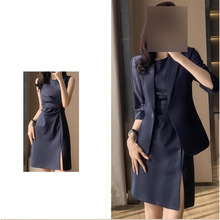 现货厂家直批七分袖西装外套女夏职业装工作服西服套装裙子女