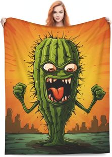 Turamurra Cactus Blanket Fun Cartoon Cactus Cover Blanket for Girls and Boys Plush Comfort Method