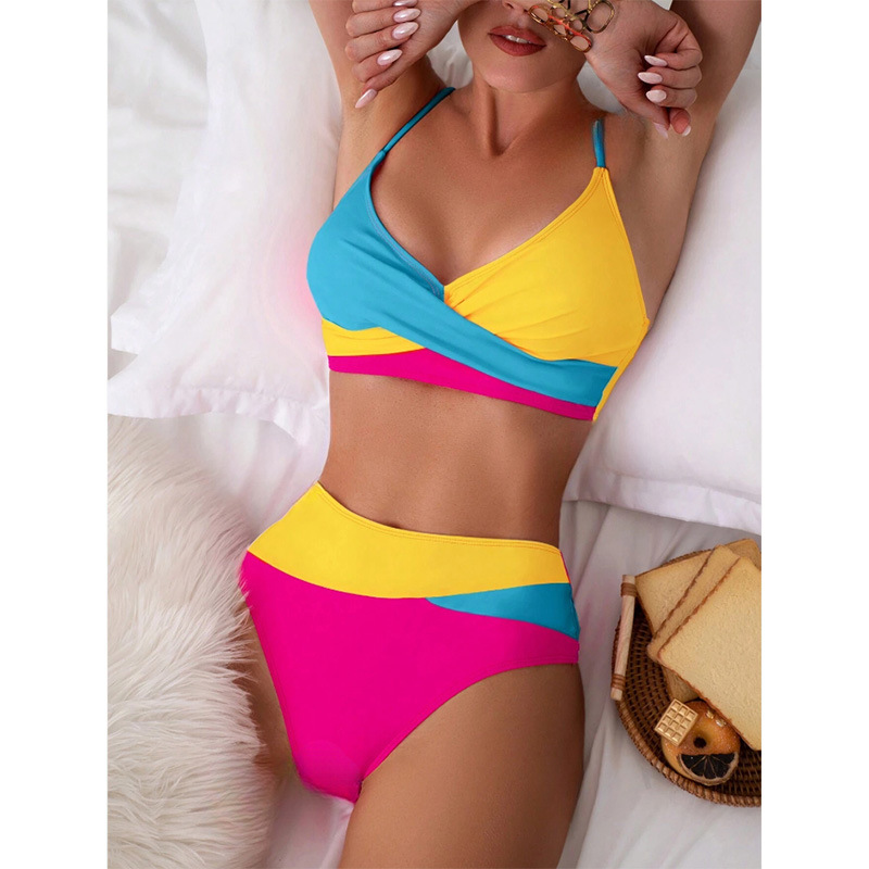 GraceChic Cross-Border Color-Block Two-Piece Swimsuit For Women, European And American Style Bikini, New Sexy Push-Up, High-End_voghion.com