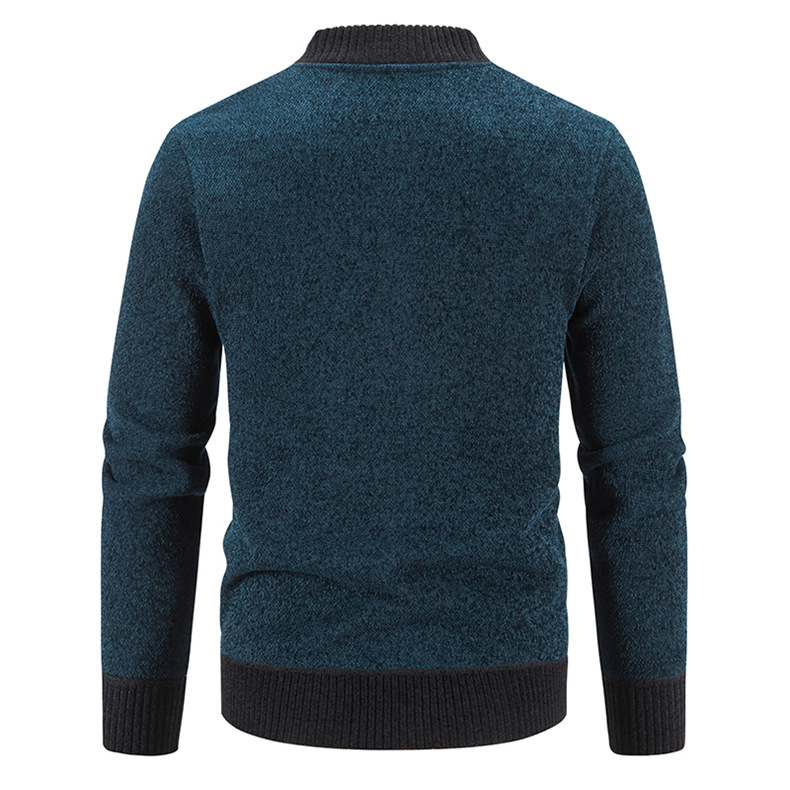 Felpa con cappuccio e cerniera foderata in pile da uomo – Cardigan oversize stile streetwear coreano (poliestere antirughe, 5 taglie, orlo a coste)_voghion.com
