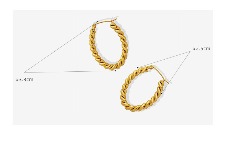 Ins Style Jewelry Geometric Niche Design U-shaped Fried Dough Twists Earrings Stainless Steel Earrings_voghion.com