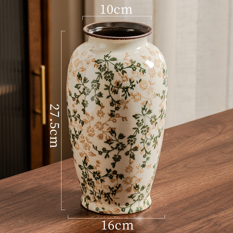 高級感新中国式レトロ青花磁器陶磁器花瓶創意模造古水培客間生け花装飾品置物