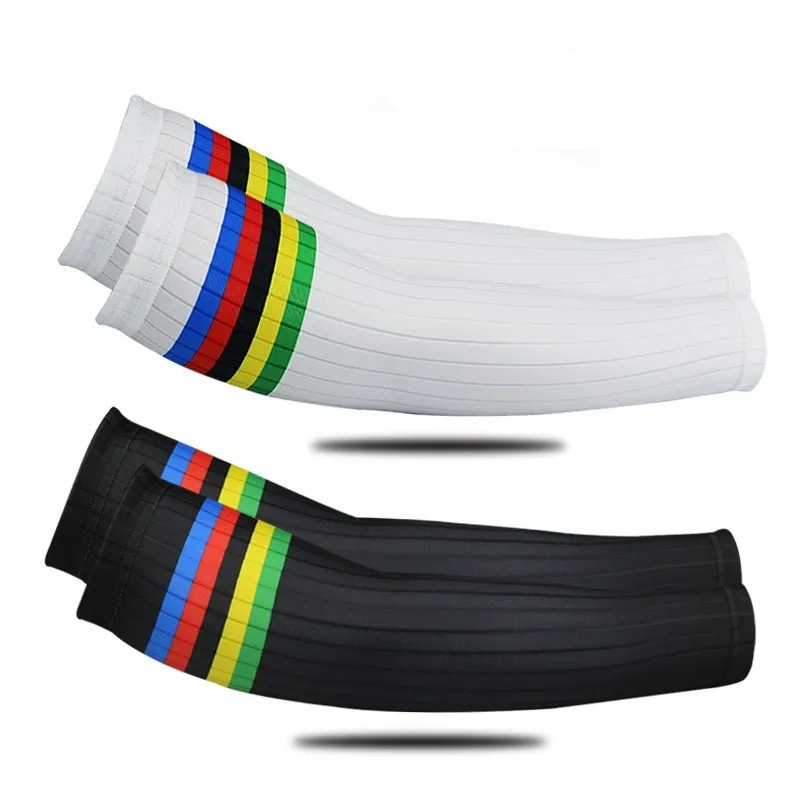Arm Sleeves Cycling Sleeves Uv Stripesd Fabric Running Sun Protection Sports Bicycle Outdoor Arm Warmers