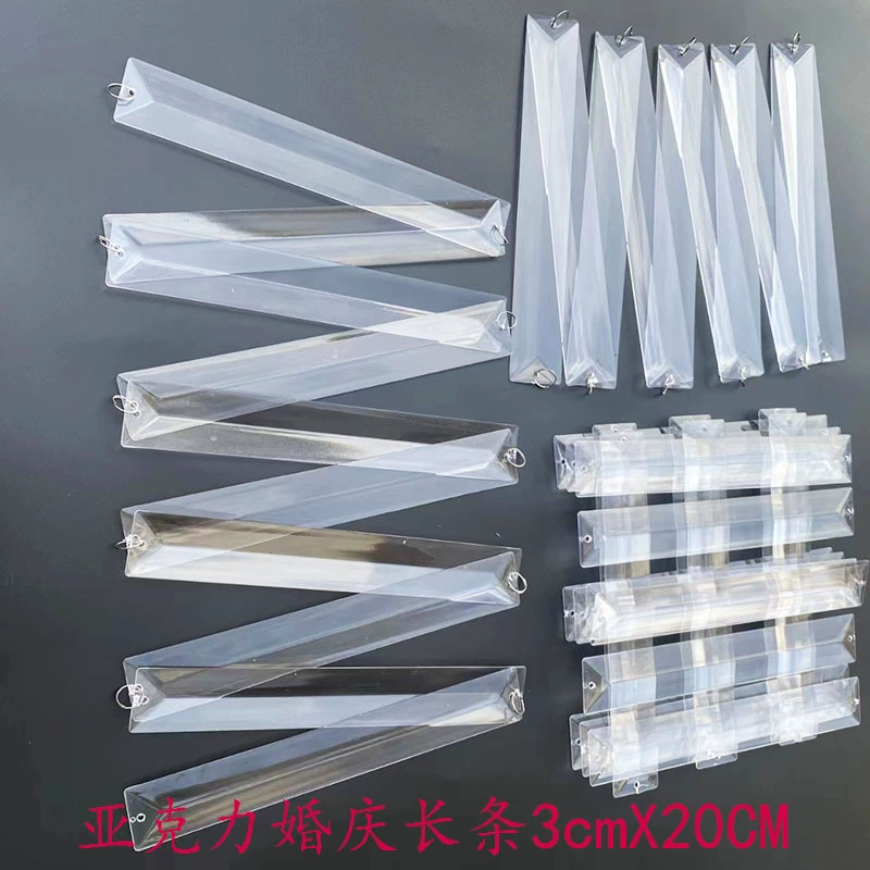 20 см акриловая треугольная полоса для подвесного декора, свадебный ледяной бар, украшение для потолка, бусинная нить, DIY аксессуары для кристального освещения