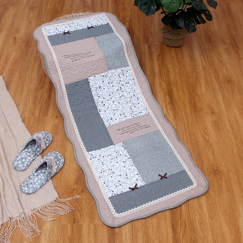Korean Cotton Bedside Mat, Door Mat, Fabric Quilted Anti-Slip Patchwork Living Room Mat [Small Wholesale]