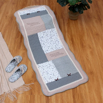 Korean Cotton Bedside Mat, Avtomobil döşəmə paspasları - bow-blue-and-green-bedside-mat-or-car-mat-back-seat-50x135cm