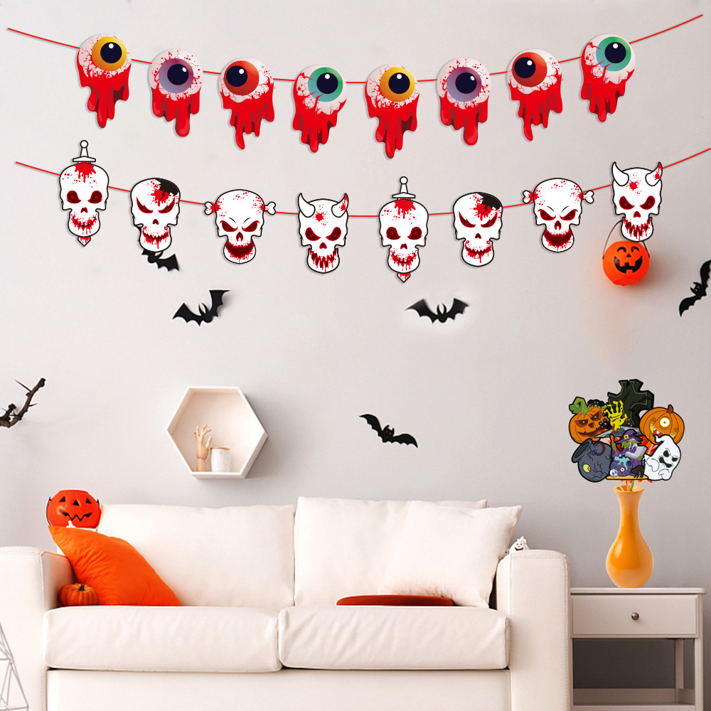 Nuevos banners de calabaza y fantasma de Halloween 2026, guirnaldas y decoraciones para ambiente de bar y KTV image 2