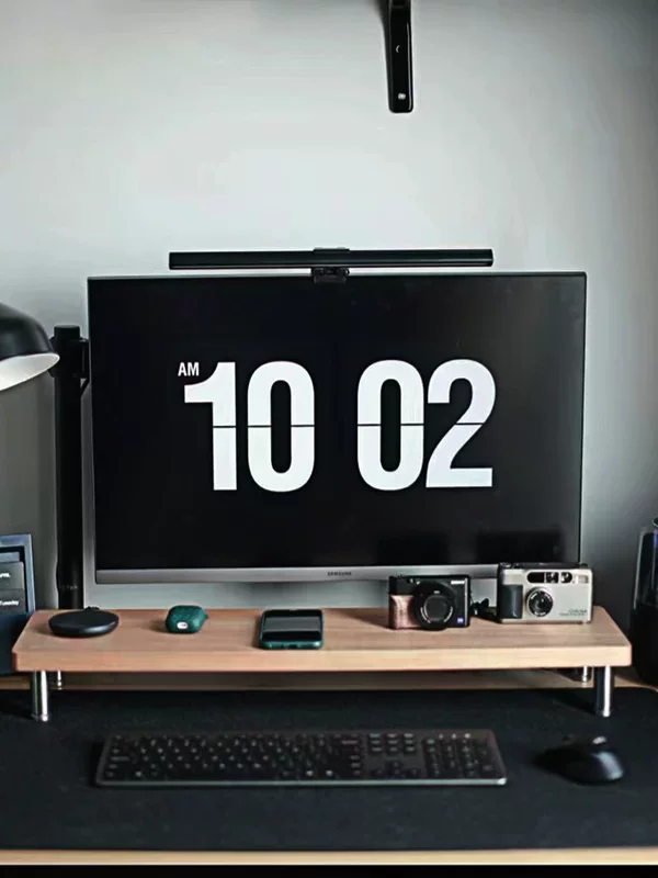 Solid wood computer display frame LCD TV frame office desktop keyboard storage new products