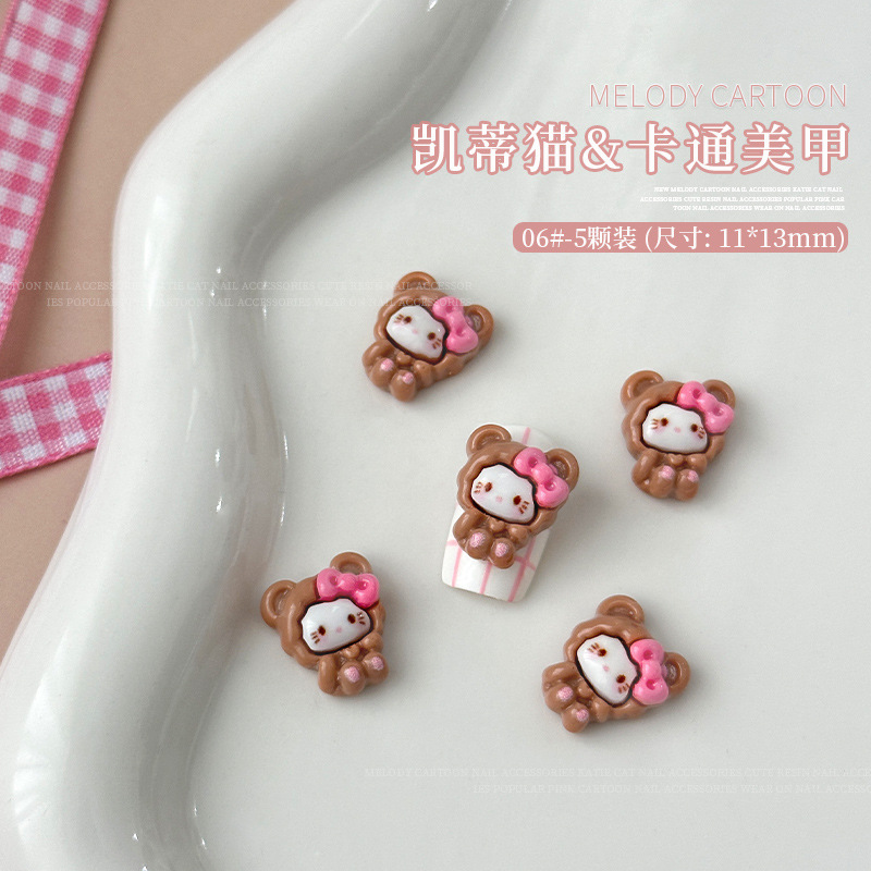 KT & 美楽ティ漫画ネイルアクセサリーかわいい立体熊カメラ美楽ティdiy樹脂着用甲アクセサリー