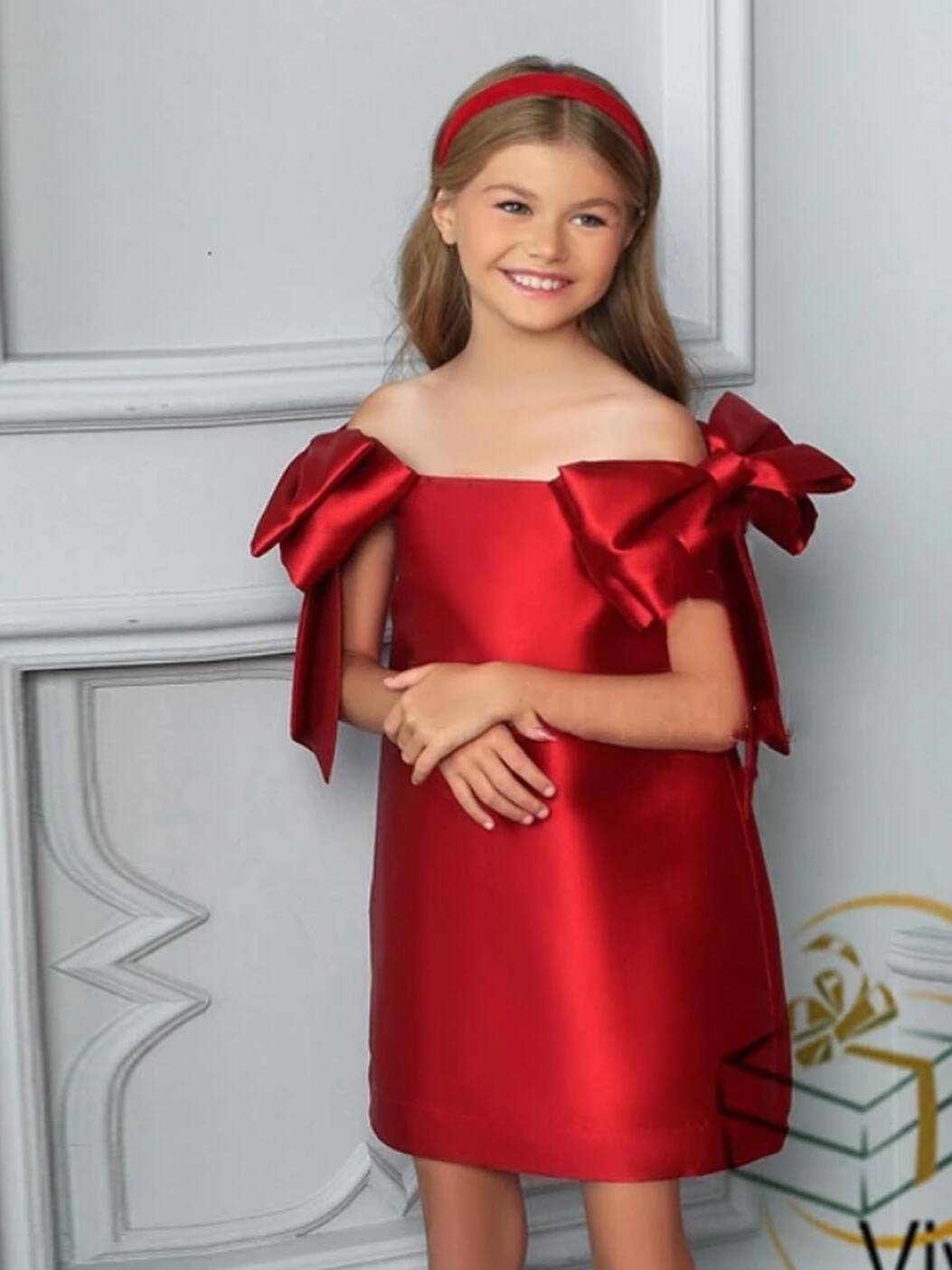 Vestido de princesa rosa elegante para menina com laço e renda_voghion.com