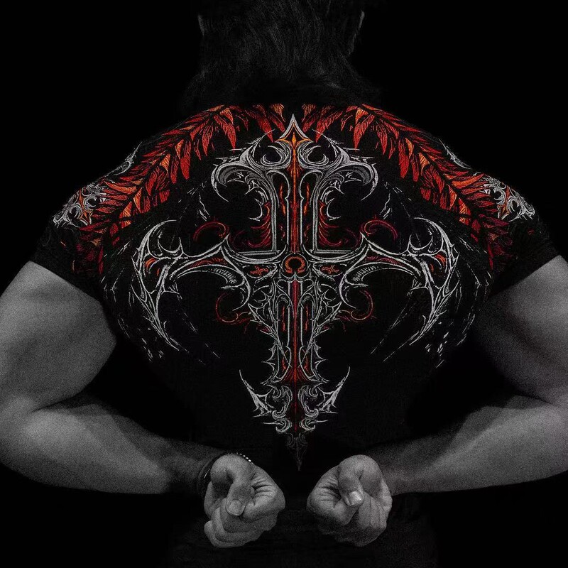 Breathedivinity2026 Venom Men's Fitness Clothing American-Style Short-Sleeved Sports Fitness Quick-Drying Tights