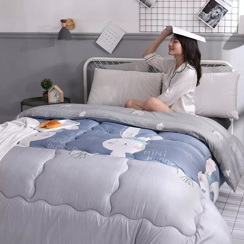 Алмазное бархатное весенне-осеннее одеяло Зимнее одеяло Утолщенное теплое одеяло Базовое студенческое общежитие Одиночное толстое одеяло Четыре сезона Универсальное одеяло из химического волокна