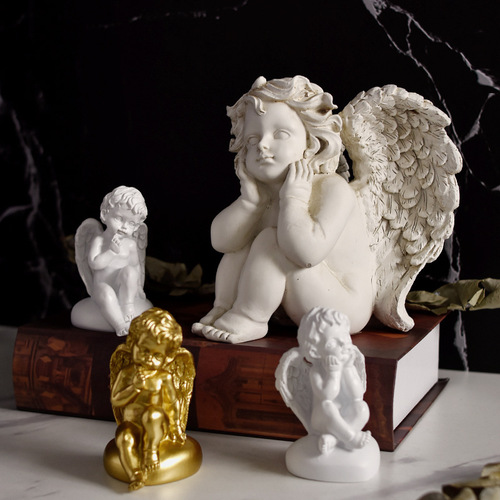 Nordic creative angel girl sculpture decoration home living room bookcase decoration crafts resin statue decoration